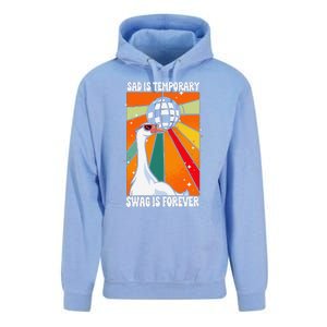 Sad Is Temporary Swag Is Forever Funny Sillygoose Retro Unisex Surf Hoodie