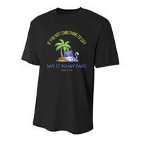 Say It To My Face Kamala 2024 Election Childless Cat Ladies Youth Performance Sprint T-Shirt