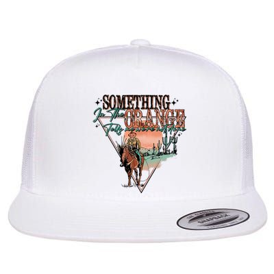 Something In The Orange Tells Me WeRe Not Done Flat Bill Trucker Hat