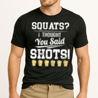 Squats I Thought You Said Shots Funny Gym Cooling Performance Crew T-Shirt