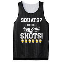 Squats I Thought You Said Shots Funny Gym Mesh Reversible Basketball Jersey Tank