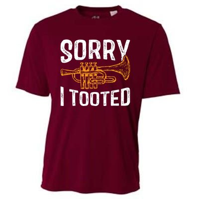 Sorry I Tooted Funny Jazz Music Instrument Trumpet Player Cooling Performance Crew T-Shirt