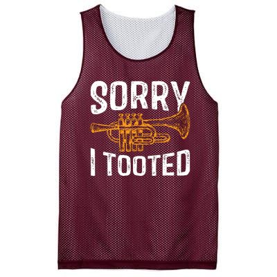 Sorry I Tooted Funny Jazz Music Instrument Trumpet Player Mesh Reversible Basketball Jersey Tank