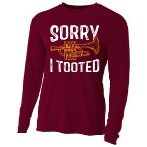 Sorry I Tooted Funny Jazz Music Instrument Trumpet Player Cooling Performance Long Sleeve Crew