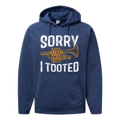 Sorry I Tooted Funny Jazz Music Instrument Trumpet Player Performance Fleece Hoodie