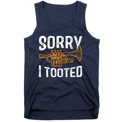 Sorry I Tooted Funny Jazz Music Instrument Trumpet Player Tank Top