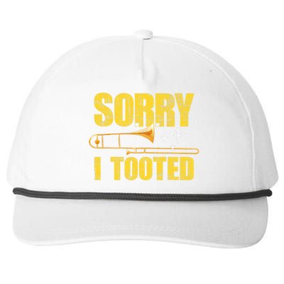 Sorry I Tooted Trombone Trombonist Music Brass Wind Player Snapback Five-Panel Rope Hat