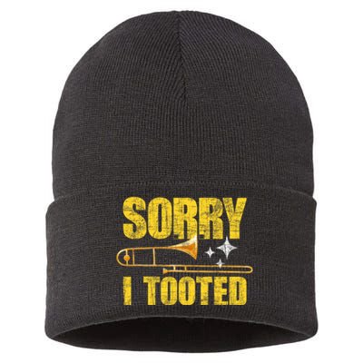 Sorry I Tooted Trombone Trombonist Music Brass Wind Player Sustainable Knit Beanie