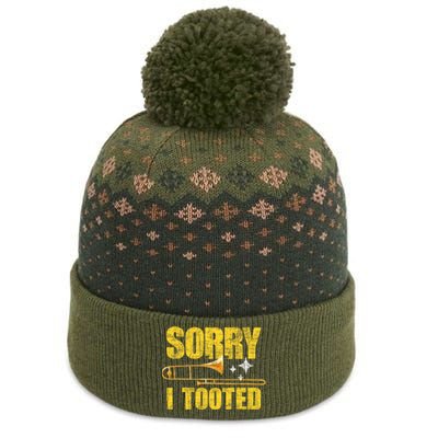 Sorry I Tooted Trombone Trombonist Music Brass Wind Player The Baniff Cuffed Pom Beanie