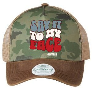 Say It To My Face Kamala Harris 2024 Debate Legacy Tie Dye Trucker Hat