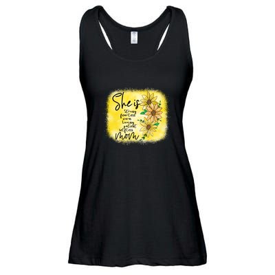 She Is Trong Fearless Warm Loving Patient Selfless Mom Mother's Day Gift Ladies Essential Flowy Tank