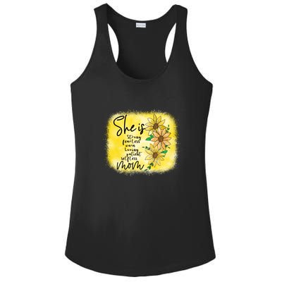 She Is Trong Fearless Warm Loving Patient Selfless Mom Mother's Day Gift Ladies PosiCharge Competitor Racerback Tank