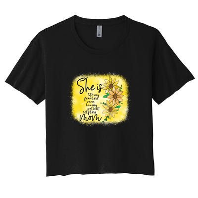 She Is Trong Fearless Warm Loving Patient Selfless Mom Mother's Day Gift Women's Crop Top Tee