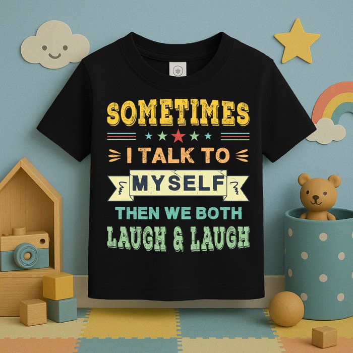 Sometimes I Talk To Myself Then We Both Laugh Toddler T-Shirt