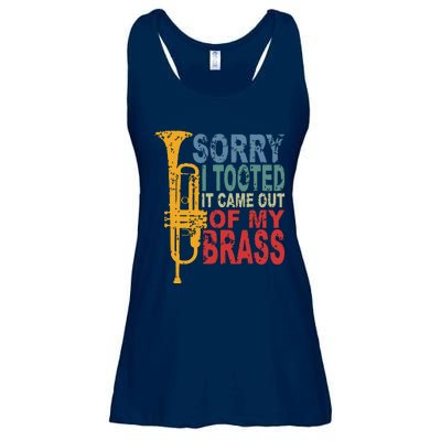 Sorry I Tooted It Came Out Of My Brass Funny Trumpet Quote Ladies Essential Flowy Tank