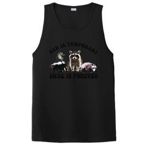 Sad Is Temporary Swag Is Forever Funny Racoon Lover Retro PosiCharge Competitor Tank