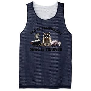 Sad Is Temporary Swag Is Forever Funny Racoon Lover Retro Mesh Reversible Basketball Jersey Tank