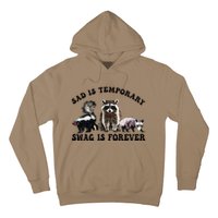 Sad Is Temporary Swag Is Forever Funny Racoon Lover Retro Hoodie