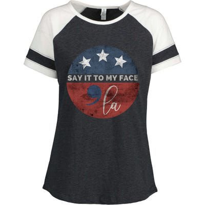 Say It To My Face Kamala Enza Ladies Jersey Colorblock Tee