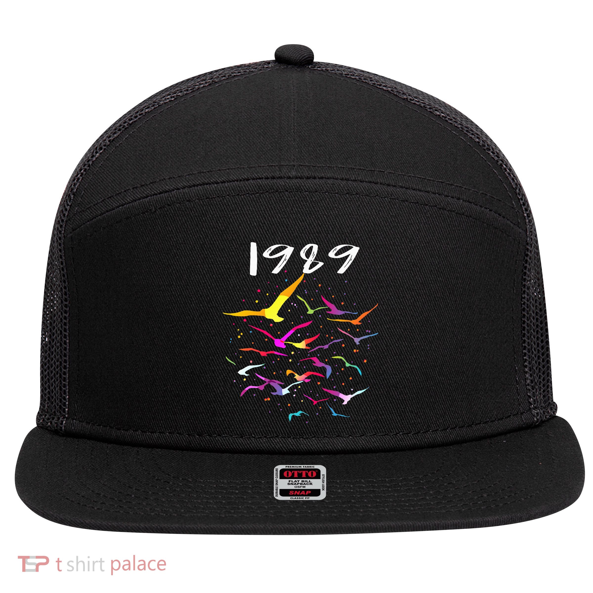 Seagull In The Sky Flock Of Seagulls 1989 7 Panel Mesh Trucker Snapback Hat