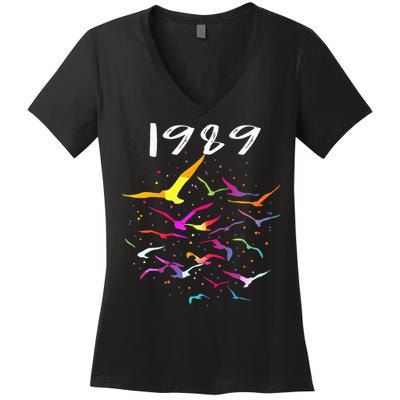 Seagull In The Sky Flock Of Seagulls 1989 Women's V-Neck T-Shirt