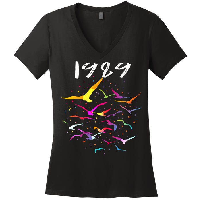 Seagull In The Sky Flock Of Seagulls 1989 Women's V-Neck T-Shirt