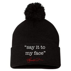 Say It To My Face Kamala 2024 Pom Pom 12in Knit Beanie