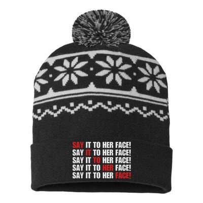 Say It To Her Face USA-Made Snowflake Beanie