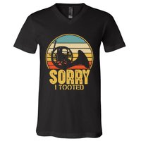 Sorry I Tooted Funny French Horn Player Gift V-Neck T-Shirt