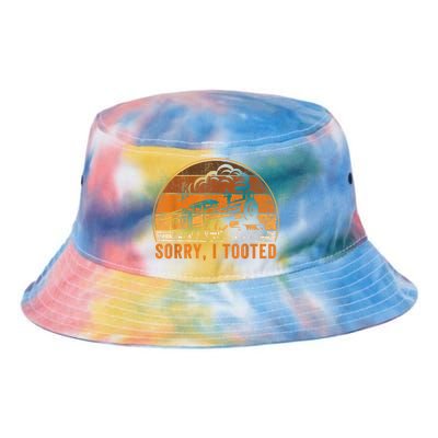 Sorry I Tooted Funny Train Railroad Workers Tie Dye Newport Bucket Hat