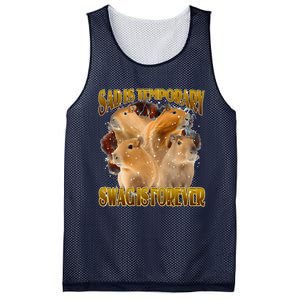 Sad Is Temporary Swag Is Forever Funny Capybara Mesh Reversible Basketball Jersey Tank