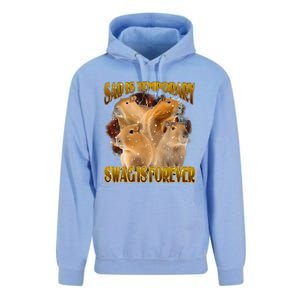 Sad Is Temporary Swag Is Forever Funny Capybara Unisex Surf Hoodie