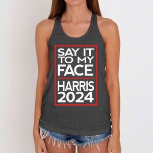 Say It To My Face Harris 2024 Women's Knotted Racerback Tank