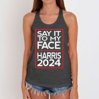 Say It To My Face Harris 2024 Women's Knotted Racerback Tank