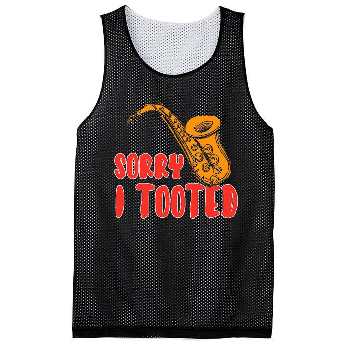 Sorry I Tooted Funny Saxophone Player Gifts Mesh Reversible Basketball Jersey Tank