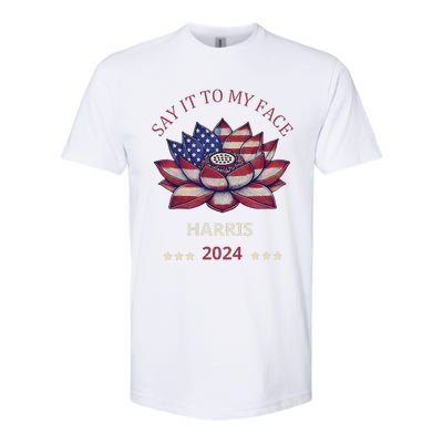 Say It To My Face Kamala Harris 2024 American Lotus Softstyle® CVC T-Shirt