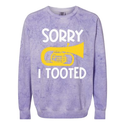 Sorry I Tooted Baritone Funny Euphonium Player Brass Band Colorblast Crewneck Sweatshirt