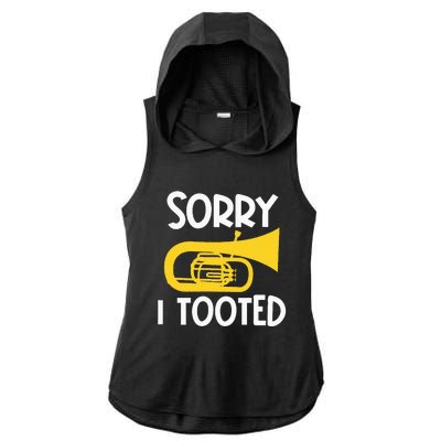 Sorry I Tooted Baritone Funny Euphonium Player Brass Band Ladies PosiCharge Tri-Blend Wicking Draft Hoodie Tank