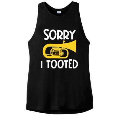 Sorry I Tooted Baritone Funny Euphonium Player Brass Band Ladies PosiCharge Tri-Blend Wicking Tank