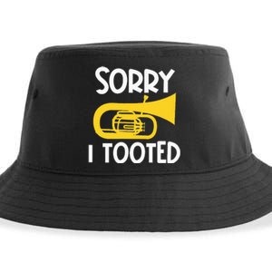 Sorry I Tooted Baritone Funny Euphonium Player Brass Band Sustainable Bucket Hat