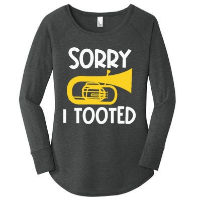 Sorry I Tooted Baritone Funny Euphonium Player Brass Band Women's Perfect Tri Tunic Long Sleeve Shirt