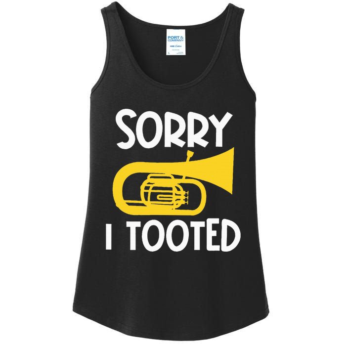 Sorry I Tooted Baritone Funny Euphonium Player Brass Band Ladies Essential Tank