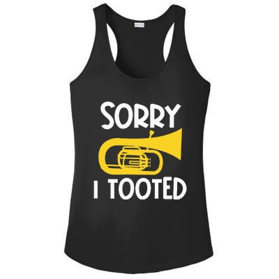 Sorry I Tooted Baritone Funny Euphonium Player Brass Band Ladies PosiCharge Competitor Racerback Tank