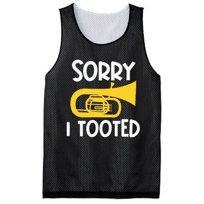 Sorry I Tooted Baritone Funny Euphonium Player Brass Band Mesh Reversible Basketball Jersey Tank