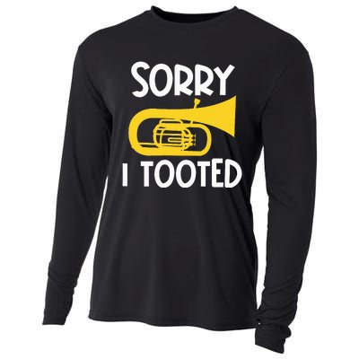 Sorry I Tooted Baritone Funny Euphonium Player Brass Band Cooling Performance Long Sleeve Crew