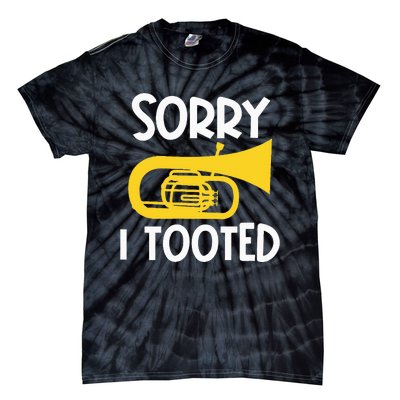 Sorry I Tooted Baritone Funny Euphonium Player Brass Band Tie-Dye T-Shirt