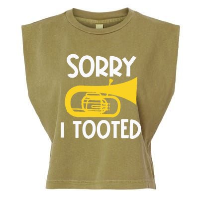 Sorry I Tooted Baritone Funny Euphonium Player Brass Band Garment-Dyed Women's Muscle Tee