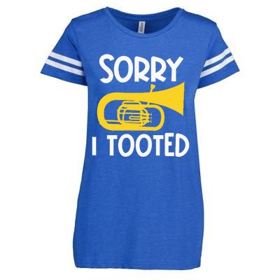 Sorry I Tooted Baritone Funny Euphonium Player Brass Band Enza Ladies Jersey Football T-Shirt