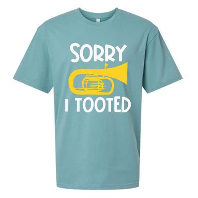 Sorry I Tooted Baritone Funny Euphonium Player Brass Band Sueded Cloud Jersey T-Shirt