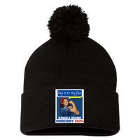 Say It To My Face Kamala Harris 2024 Pom Pom 12in Knit Beanie